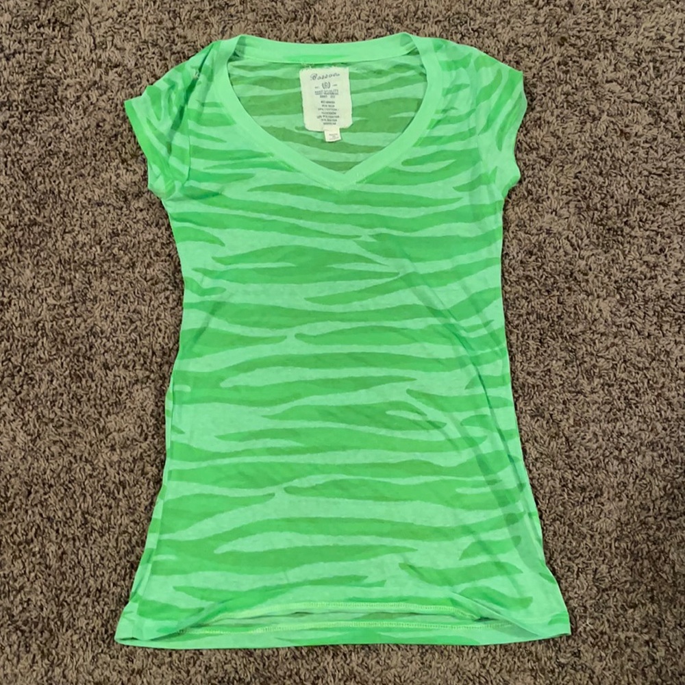 Like Green Zebra Print Top